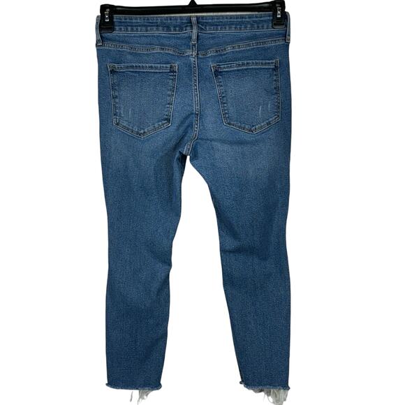 Old Navy SZ 12 SHORT Rockstar Super Skinny Jeans Crop Mid-Rise Distress Stretch - Picture 5 of 10